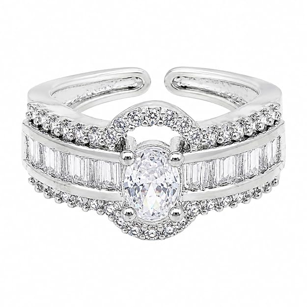 Adjustable Cubic Zirconia Ring - Image 2