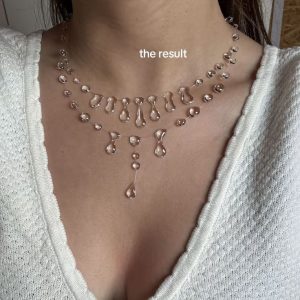 Clear Crystal Dewdrop Collarbone Necklace