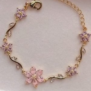 Pink Flower Bracelet